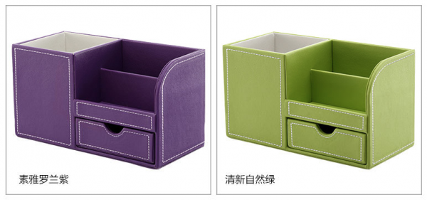 多功能PU桌面筆筒 22.5X10X12CM - Image 3