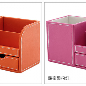 多功能PU桌面筆筒 22.5X10X12CM