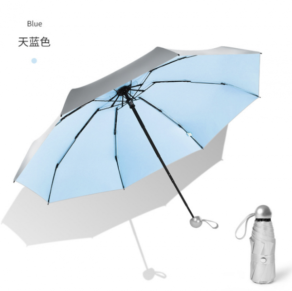 Titanium silver umbrella half-fold 8 bone umbrella 21inch - Image 3