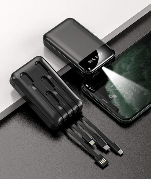 自帶線行動電源 105x63x32mm - Image 3