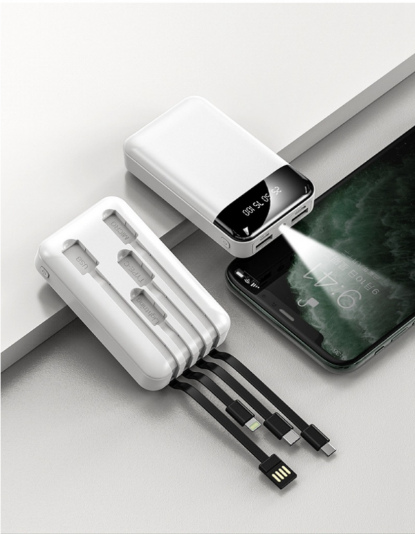 自帶線行動電源 105x63x32mm - Image 4