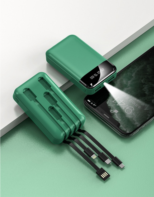 自帶線行動電源 105x63x32mm - Image 5
