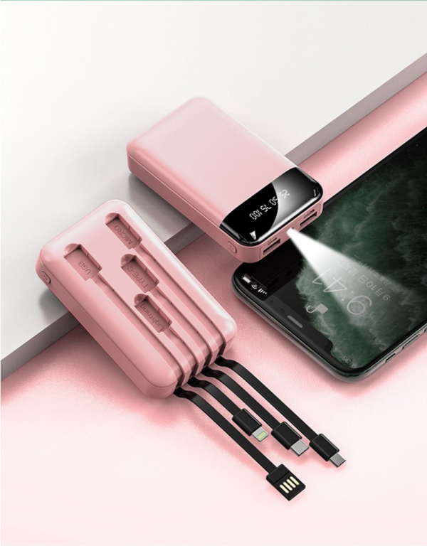 自帶線行動電源 105x63x32mm - Image 6