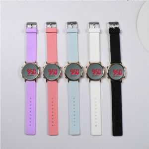 LED鏡子電子錶 錶盤：3.7cm 錶帶：23.5x2x0.2cm